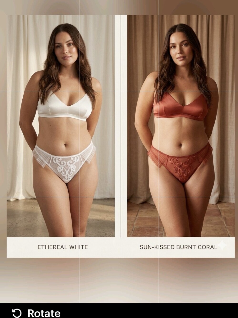 UNDERSTANCE White & Orange Lace Detail Low-Rise Panties Mix Match 4 Pair.